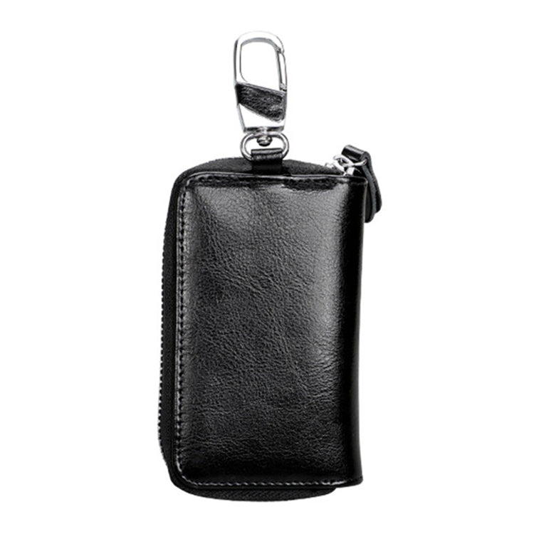 9101 Multi-function Waist Hanging Oil Wax Leather Zipper Wallet Keys Holder Bag