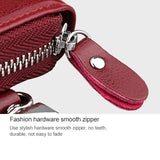 9101 Multi-function Waist Hanging Oil Wax Leather Zipper Wallet Keys Holder Bag