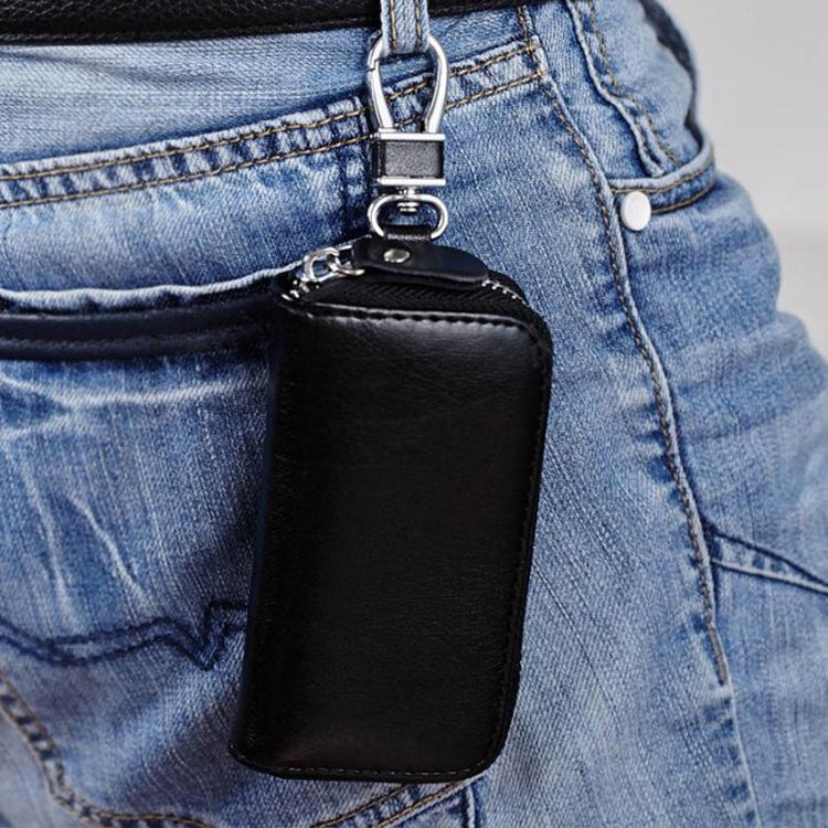 9102 Multi-function Waist Hanging Leather Zipper Wallet Keys Holder Bag