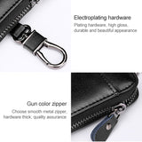 9105 Waist Hanging Large-capacity Zipper Leather Keys Holder Bag Multi-function Wallet