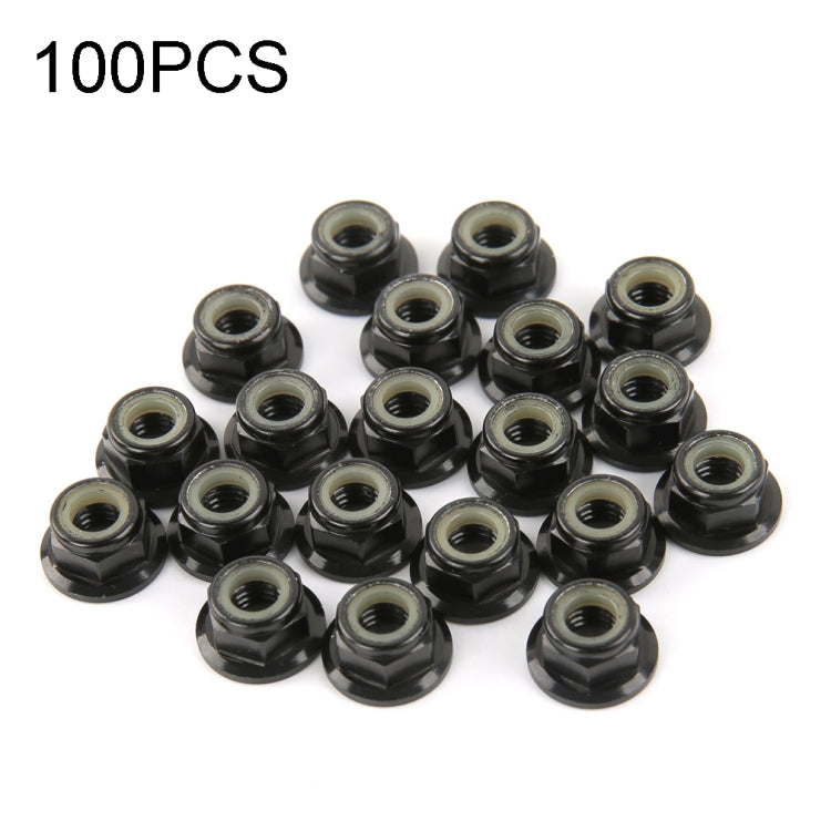 100 PCS iFlight M5 CW 6061 Aluminum Motor Screw Nuts Nylon Insert Self Lock Flange Nut for RC FPV Racing Drone Motor, M5 CW 6061(Red), M5 CW 6061(Black) M5 CW 6061(Black) Black