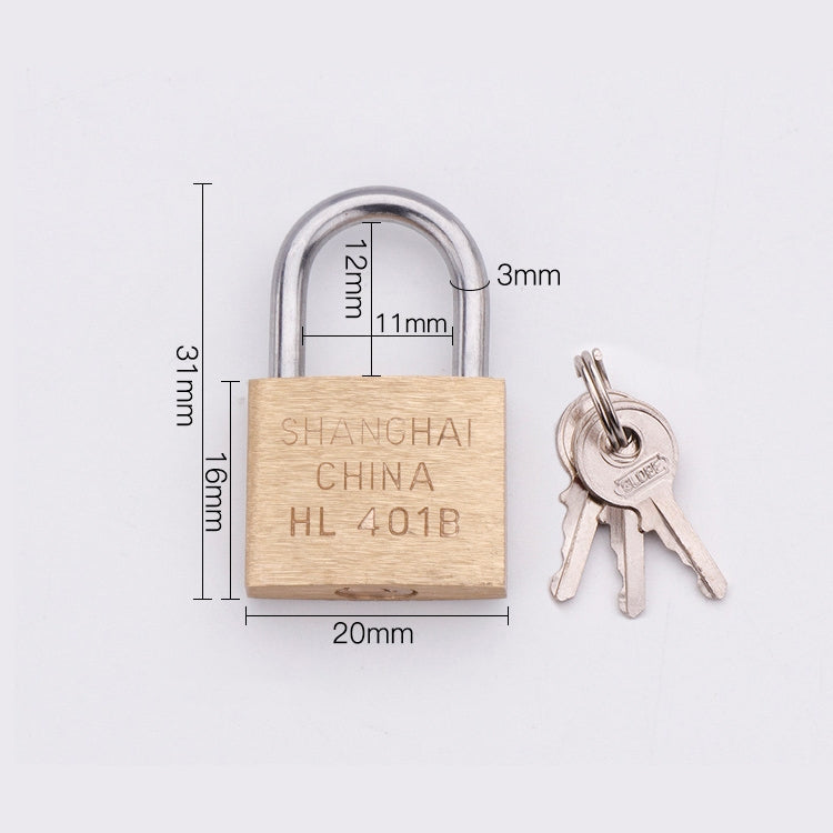 Copper Padlock Small Lock, Style: Short Lock Beam, 20mm Not Open, Short, 20mm Not Open