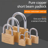 Copper Padlock Small Lock, Style: Short Lock Beam, 25mm Not Open, Short, 25mm Not Open