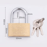 Copper Padlock Small Lock, Style: Short Lock Beam, 50mm Not Open, Short, 50mm Not Open