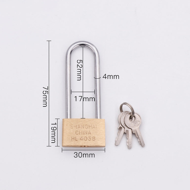 Copper Padlock Small Lock, Style: Long Lock Beam, 30mm Not Open, Long, 30mm Not Open