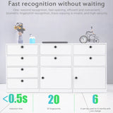 T22F Micro USB Charging Zinc Alloy Smart Bilateral Open Fingerprint Drawer Lock File Cabinet Lock, Bilateral Open Fingerprint