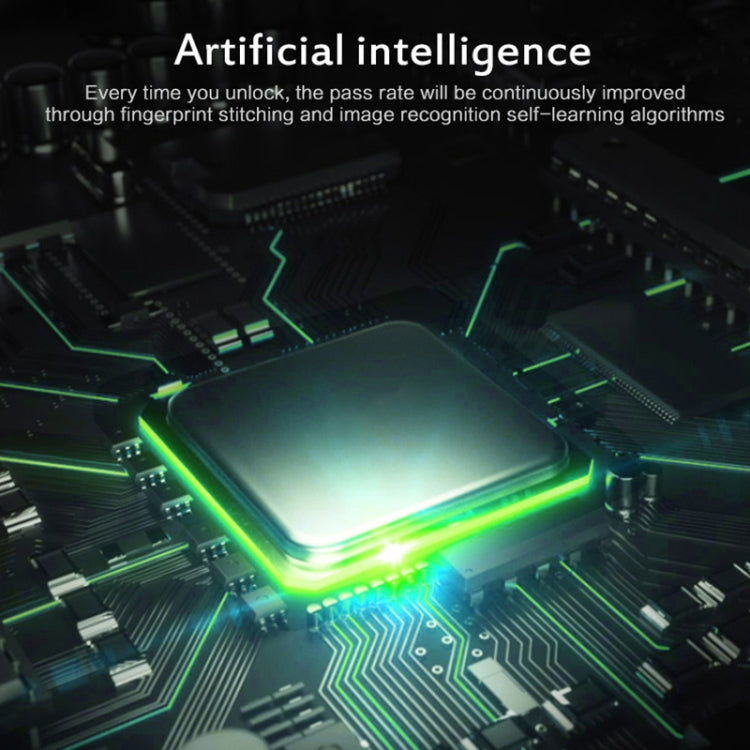 T22F Micro USB Charging Zinc Alloy Smart Bilateral Open Fingerprint Drawer Lock File Cabinet Lock, Bilateral Open Fingerprint