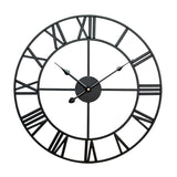 40cm Retro Living Room Iron Round Roman Numeral Mute Decorative Wall Clock, 40cm