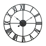 45cm Retro Living Room Iron Round Roman Numeral Mute Decorative Wall Clock, 45cm