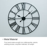 45cm Retro Living Room Iron Round Roman Numeral Mute Decorative Wall Clock, 45cm
