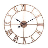 45cm Retro Living Room Iron Round Roman Numeral Mute Decorative Wall Clock, 45cm