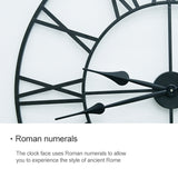 80cm Retro Living Room Iron Round Roman Numeral Mute Decorative Wall Clock, 80cm