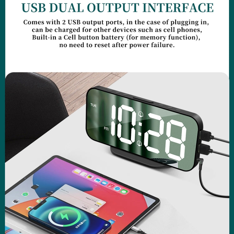 8821 LED Mirror Dual-purpose Snooze Alarm Clock, 8821(Black), 8821(White)