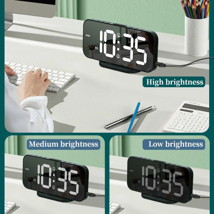 8821 LED Mirror Dual-purpose Snooze Alarm Clock, 8821(Black), 8821(White)