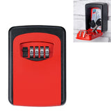 Wall-hanging Key Storage Box with Metal 4-Digit Password Lock Red