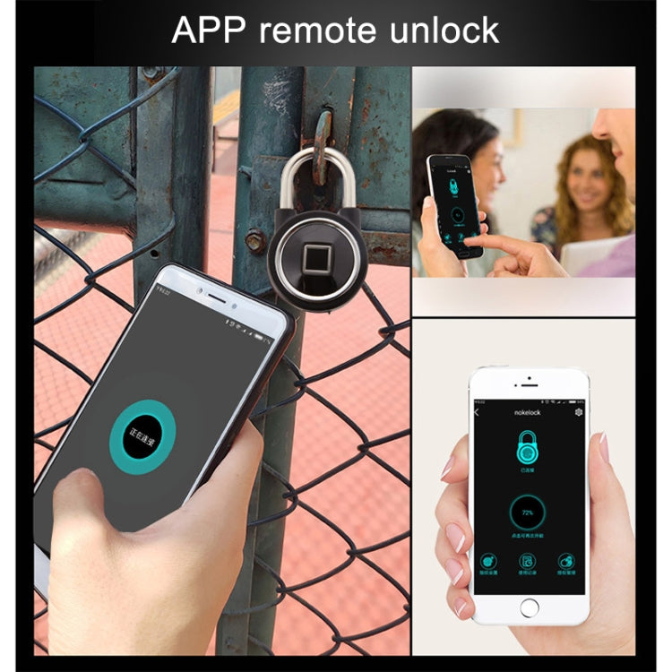 Waterproof Intelligent Bluetooth Fingerprint Padlock Remote Unlocking for iOS / Android, Fingerprint and Remote Padlock(Black), Fingerprint and Remote Padlock(Blue), Fingerprint and Remote Padlock(Silver)