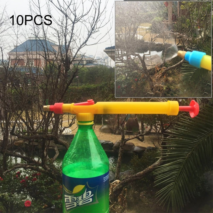 10pcs High Pressure Plastic Bottle Drink Beverage Trolley Gun Spray Reciprocating Sprayer Coke Bottle Sprayer Manual Pressure Sprayer, Random Color Delivery, 10 PCS 10 PCS