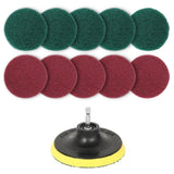 11 in 1 4 inch Sticky Disc Scouring Pad Floor Wall Window Glass Cleaning Descaling Electric Drill Brush Head Set, 11 in 1 11 in 1