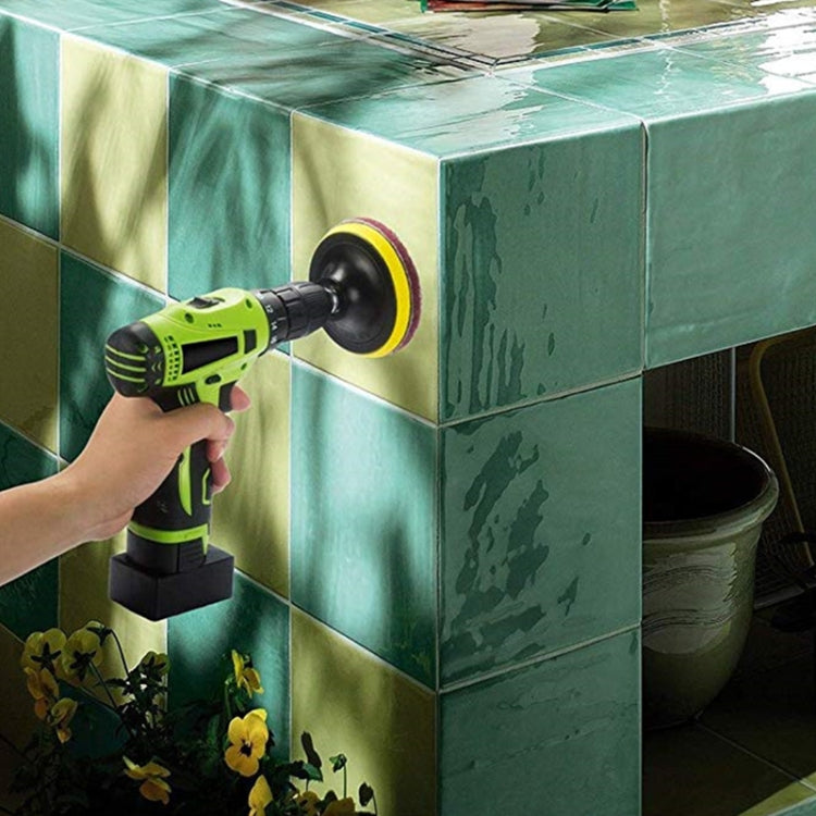 11 in 1 4 inch Sticky Disc Scouring Pad Floor Wall Window Glass Cleaning Descaling Electric Drill Brush Head Set, 11 in 1