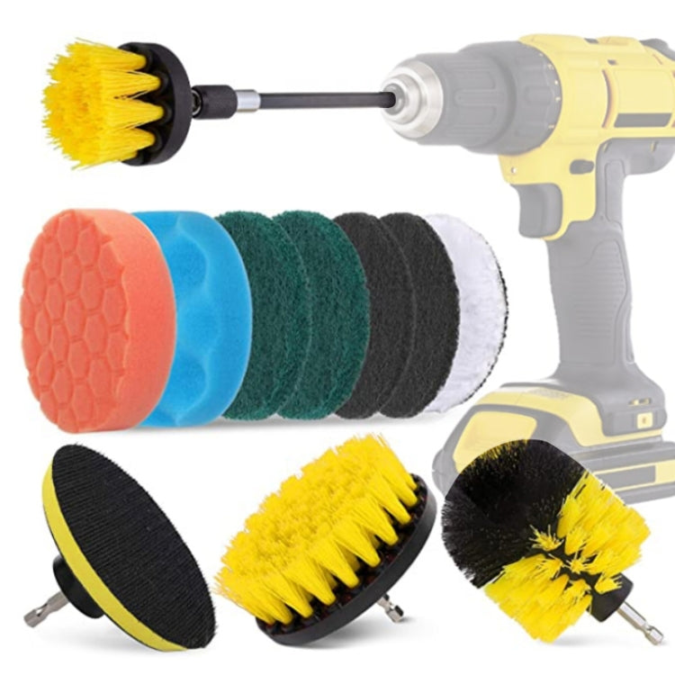 12 in 1 4 inch Sponge Scouring Pad Floor Wall Window Glass Cleaning Descaling Electric Drill Brush Head Set, 12 in 1 12 in 1