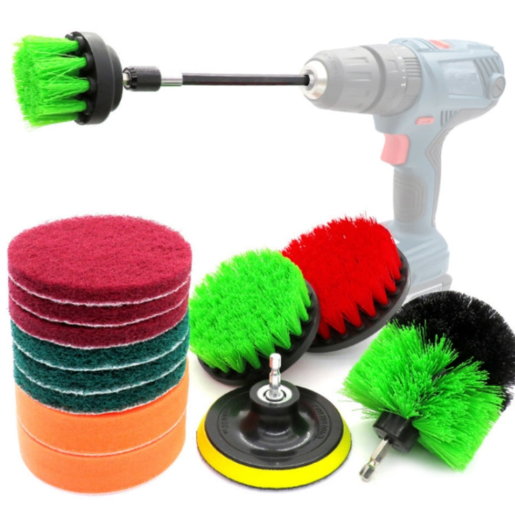 14 in 1 4 inch Sponge Scouring Pad Floor Wall Window Glass Cleaning Descaling Electric Drill Brush Head Set, Random Color Delivery, 14 in 1 14 in 1