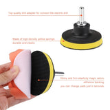 14 in 1 4 inch Sponge Scouring Pad Floor Wall Window Glass Cleaning Descaling Electric Drill Brush Head Set, Random Color Delivery, 14 in 1