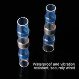 100 PCS AWG16-14 1.5-2.5mm Seal Heat Shrink Butt Wire Connectors Blue Terminals Solder Sleeve, 1.5-2.5mm Blue