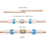 100 PCS AWG16-14 1.5-2.5mm Seal Heat Shrink Butt Wire Connectors Blue Terminals Solder Sleeve, 1.5-2.5mm Blue