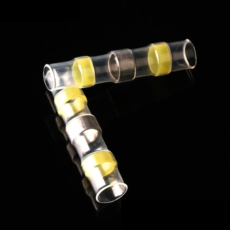 100 PCS AWG12-10 4-6mm Seal Heat Shrink Butt Wire Connectors Yellow Terminals Solder Sleeve, 4-6mm Yellow