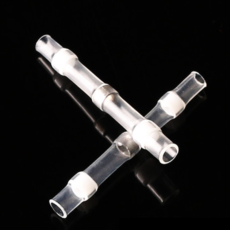 100 PCS AWG26-24 0.25-0.34mm Seal Heat Shrink Butt Wire Connectors White Terminals Solder Sleeve, 0.25-0.34mm White