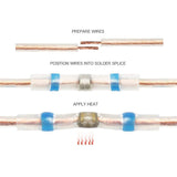 100 PCS AWG26-24 0.25-0.34mm Seal Heat Shrink Butt Wire Connectors White Terminals Solder Sleeve, 0.25-0.34mm White