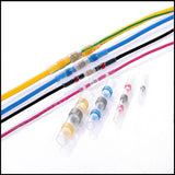 100 PCS AWG22-18 0.5-1.5mm Seal Heat Shrink Butt Wire Connectors Red Terminals Solder Sleeve, 0.5-1.5mm Red