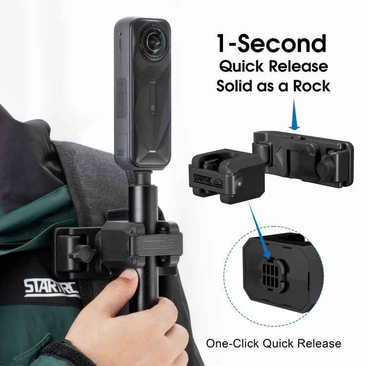 STARTRC Quick-Release Backpack Mount Clip Bracket for Selfie Stick or Action Camera, Quick-Release Clip