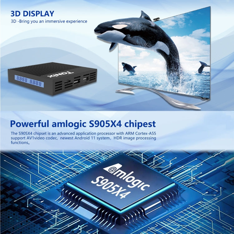 Tanix X4 Android 11 Smart TV Box, Amlogic S905X4 Quad Core, 4GB+32GB, Dual Wifi, BT, 4GB+32GB
