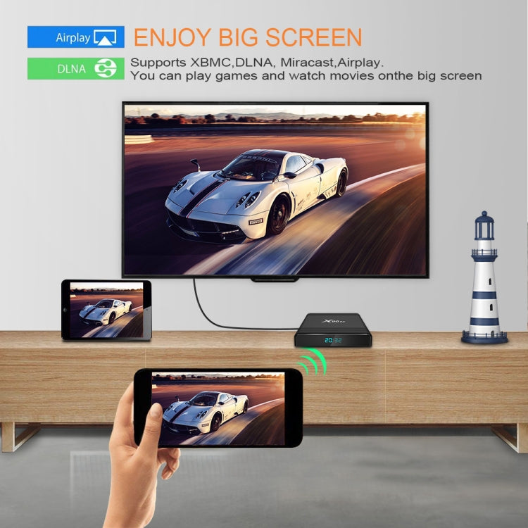 X96 Air 8K Smart TV BOX Android 9.0 Media Player with Remote Control, Quad-core Amlogic S905X3, RAM: 4GB, ROM: 64GB, Dual Band WiFi, Bluetooth, AU Plug, 4GB+64GB