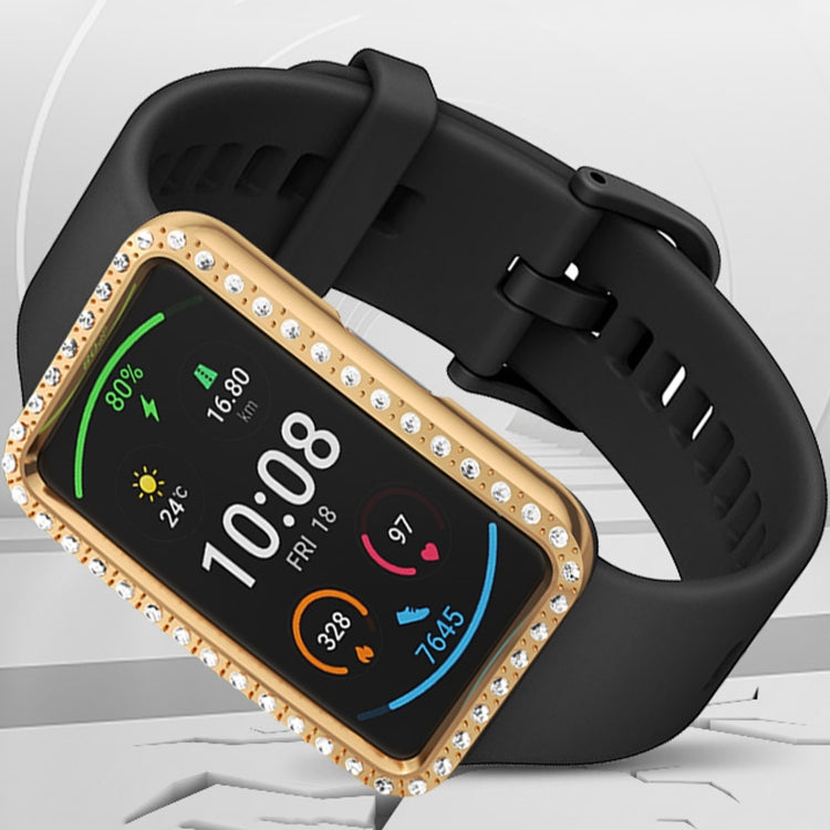 For Huawei Watch Fit Single Row Diamond PC Protective Case Cover