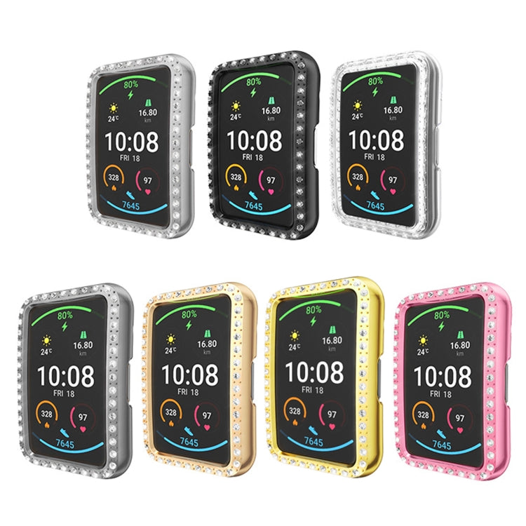 For Huawei Watch Fit Single Row Diamond PC Protective Case Cover