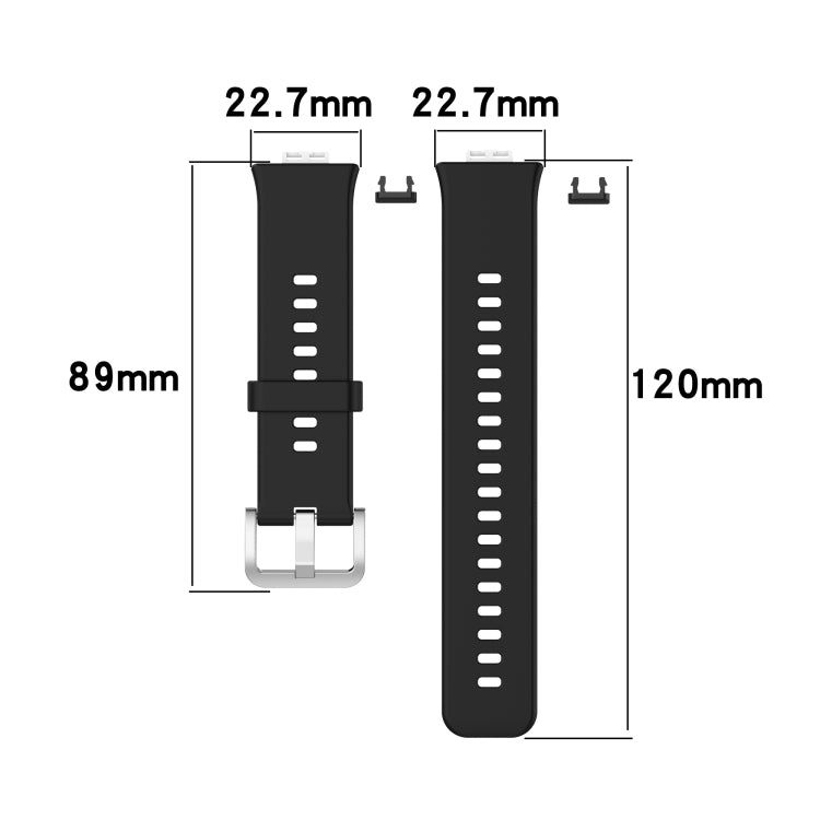 For Huawei Watch Fit Silicone Replacement Wrist Strap Watchband with Stainless Steel Buckle