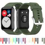 For Huawei Watch Fit Silicone Replacement Wrist Strap Watchband with Stainless Steel Buckle