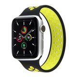 Elastic Silicone Watchband For Apple Watch Series 6 & SE & 5 & 4 40mm / 3 & 2 & 1 38mm, Length: 160mm, 160mm (White Black), 160mm (Black), 160mm (Black Yellow), 160mm (Black Grey), 160mm (Red Black), 160mm (Black White), 160mm (Black Red)              ...