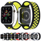 Elastic Silicone Watchband For Apple Watch Series 6 & SE & 5 & 4 40mm / 3 & 2 & 1 38mm, Length: 160mm, 160mm (White Black), 160mm (Black), 160mm (Black Yellow), 160mm (Black Grey), 160mm (Red Black), 160mm (Black White), 160mm (Black Red)              ...