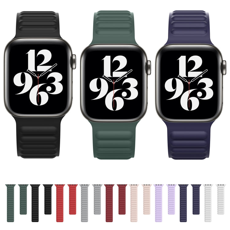 Silicone Magnetic Chain Watchband For Apple Watch Series 6 & SE & 5 & 4 44mm / 3 & 2 & 1 42mm, For Apple Watch Series 7 45mm / 6 & SE & 5 & 4 44mm / 3 & 2 & 1 42mm