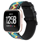 For Fitbit Versa Ethnic Style Genuine Leather Strap