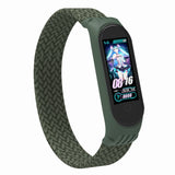 For Xiaomi Mi Band 5 / 4 / 3 / Huami Single Lap Braided Yarn + TPU Wrist Strap Watchbands, S, M, L