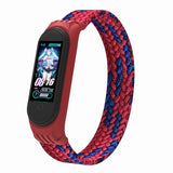 For Xiaomi Mi Band 5 / 4 / 3 / Huami Single Lap Braided Yarn + TPU Wrist Strap Watchbands, S, M, L