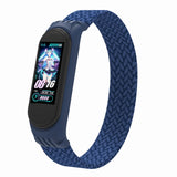 For Xiaomi Mi Band 5 / 4 / 3 / Huami Single Lap Braided Yarn + TPU Wrist Strap Watchbands, S, M, L