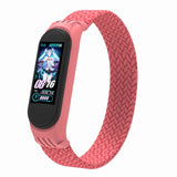 For Xiaomi Mi Band 5 / 4 / 3 / Huami Single Lap Braided Yarn + TPU Wrist Strap Watchbands, S, M, L