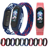 For Xiaomi Mi Band 5 / 4 / 3 / Huami Single Lap Braided Yarn + TPU Wrist Strap Watchbands, S, M, L