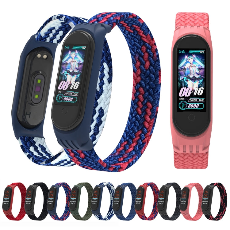 For Xiaomi Mi Band 5 / 4 / 3 / Huami Single Lap Braided Yarn + TPU Wrist Strap Watchbands, S, M, L