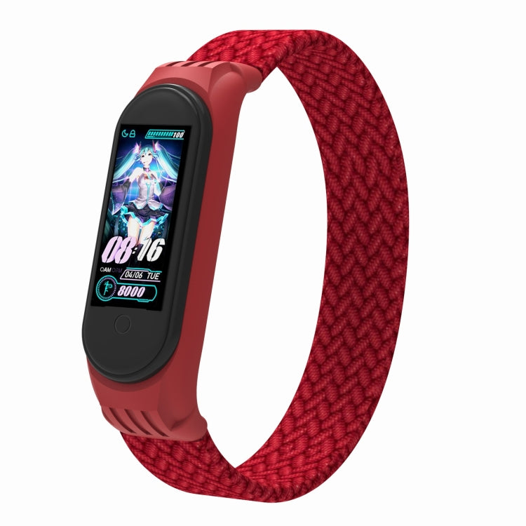 For Xiaomi Mi Band 5 / 4 / 3 / Huami Single Lap Braided Yarn + TPU Wrist Strap Watchbands, S, M, L